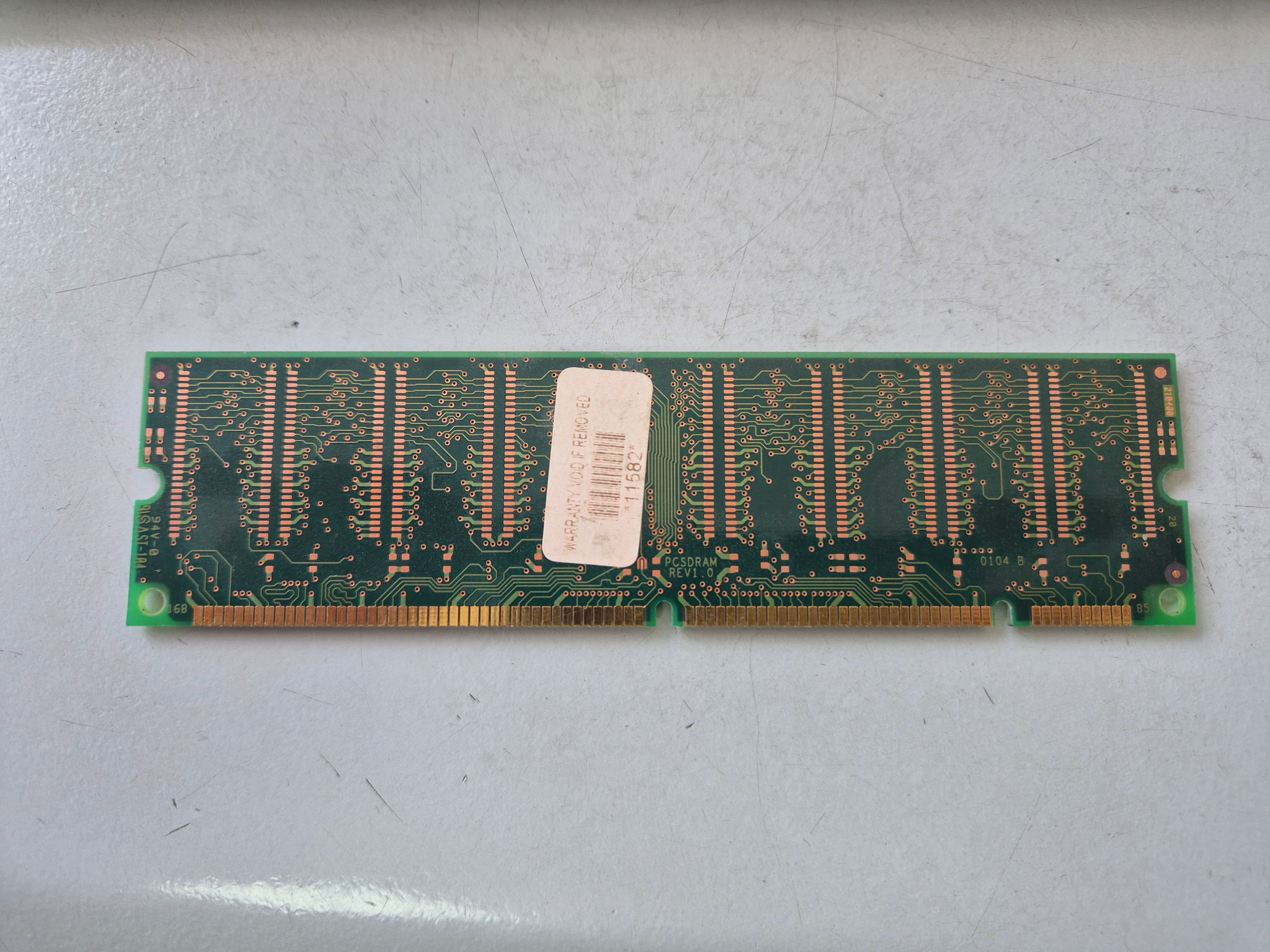 Micron HP 64MB DDR 133MHz PC133 non-ECC Unbuffered CL3 168-Pin DIMM ( MT8LSDT864AG-133C7 140132-001 ) REF