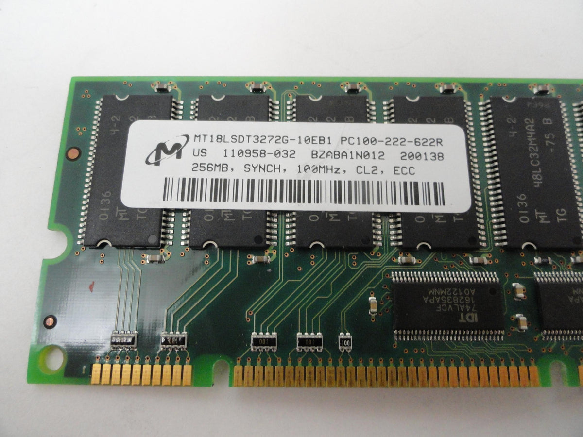 Micron 256Mb 100MHz CL2 ECC DIMM RAM Module ( MT18LSDT3272G-10EB1 ) REF