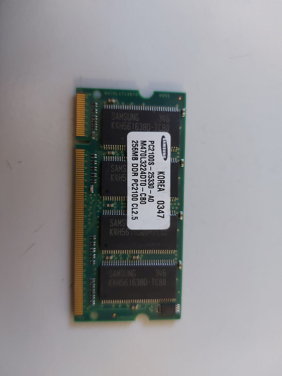 Samsung 256MB DDR-266Mhz PC2100 CL2.5 nonECC Unbuffered SODIMM ( M470L3224DT0-CB0 ) REF