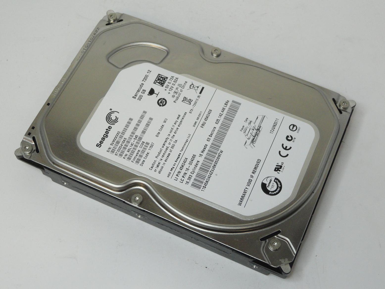 9SL14C-545 - Seagate Lenovo 320GB SATA 7200rpm 3.5in Barracuda HDD - Refurbished