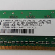 PR14875_MT9HTF6472AY-667D4_Micron 512MB PC2-5300E DDR2,667,CL5,ECC Memory - Image2