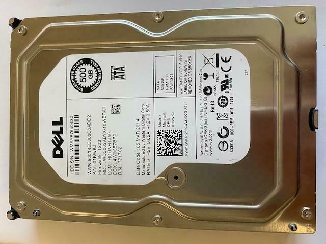 Dell Western Digital 500GB 7200RPM SATA 3.5" HDD ( 01KWKJ WD5003ABYX ) REF