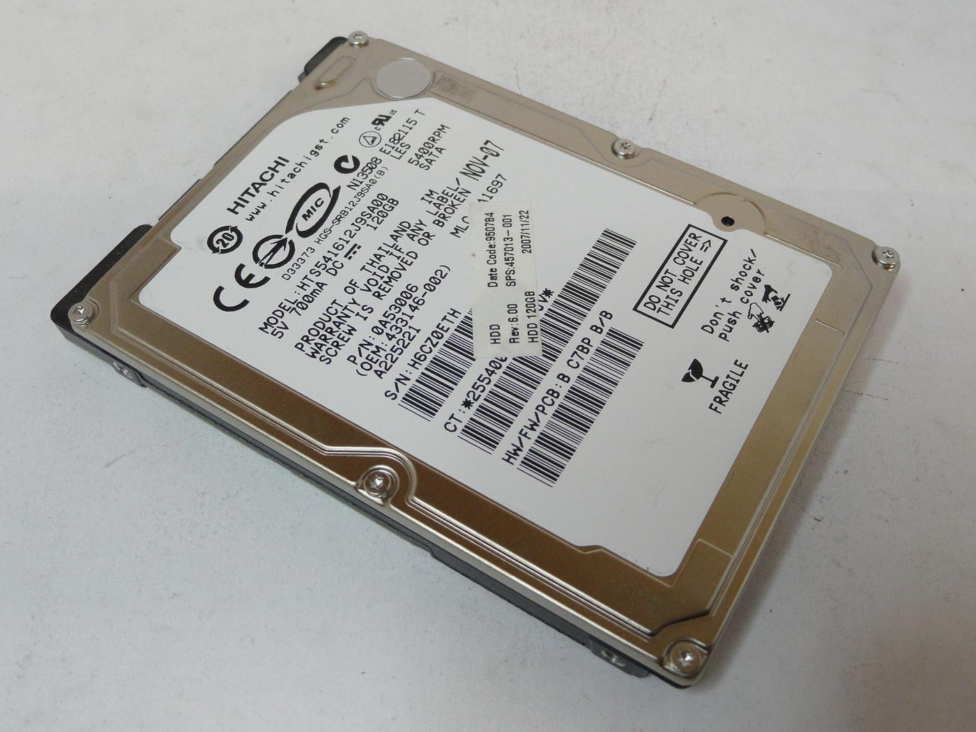 0A53006 - Hitachi HP 120GB SATA 5400rpm 2.5in HDD - Refurbished