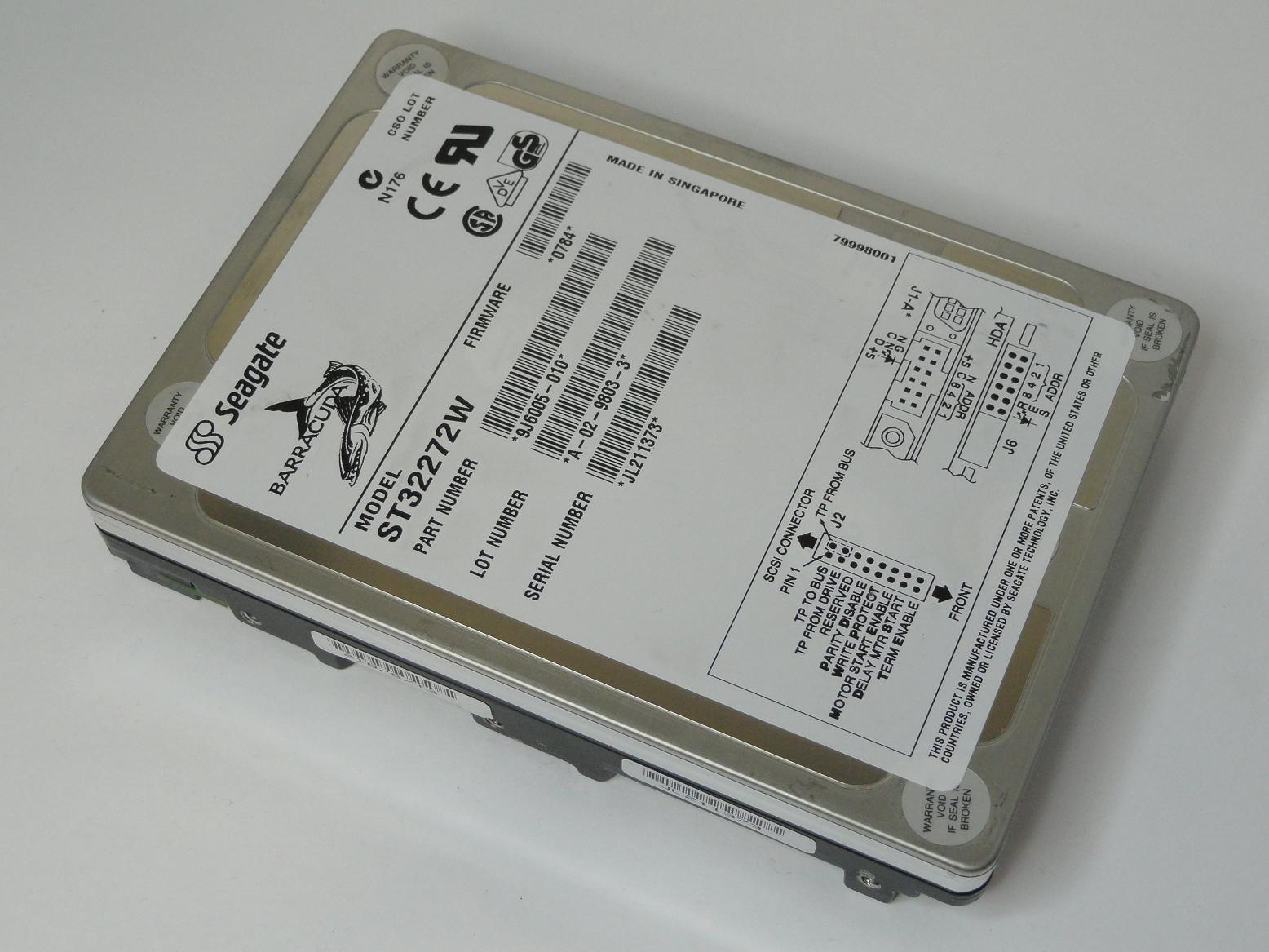 9J6005-010 - Seagate 2.1GB SCSI 68 Pin 7200rpm 3.5in Barracuda HDD - Refurbished