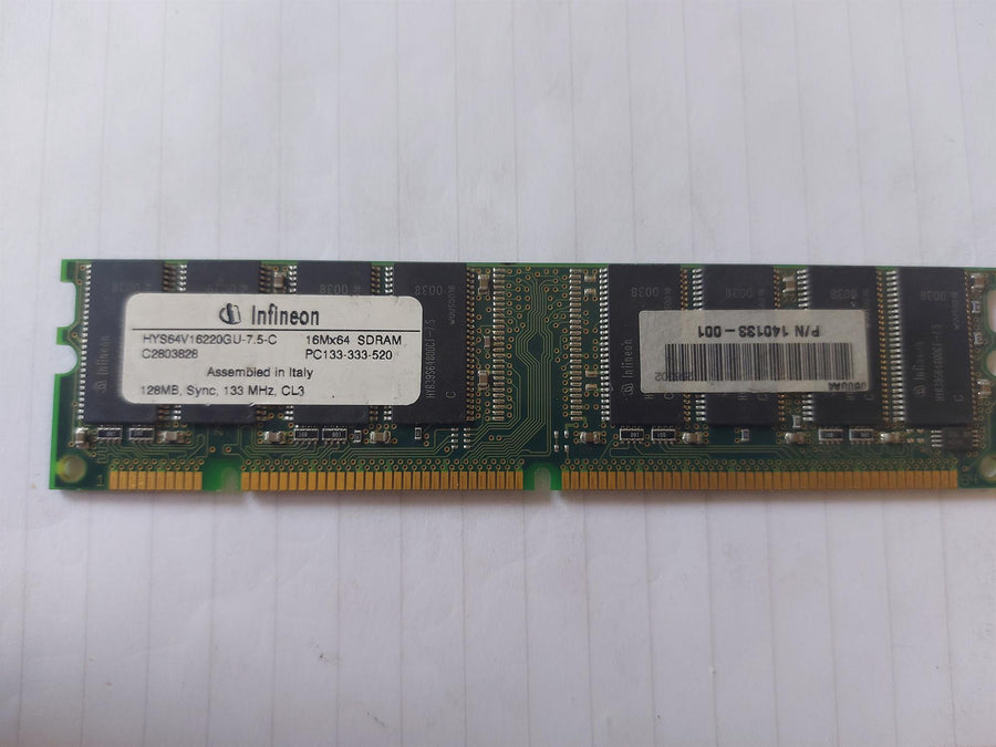 Infineon HP 128 MB SD-RAM 168-pin PC-133U non-ECC CL3 DIMM Memory Module ( HYS64V16220GU-7.5-C 140133-001)