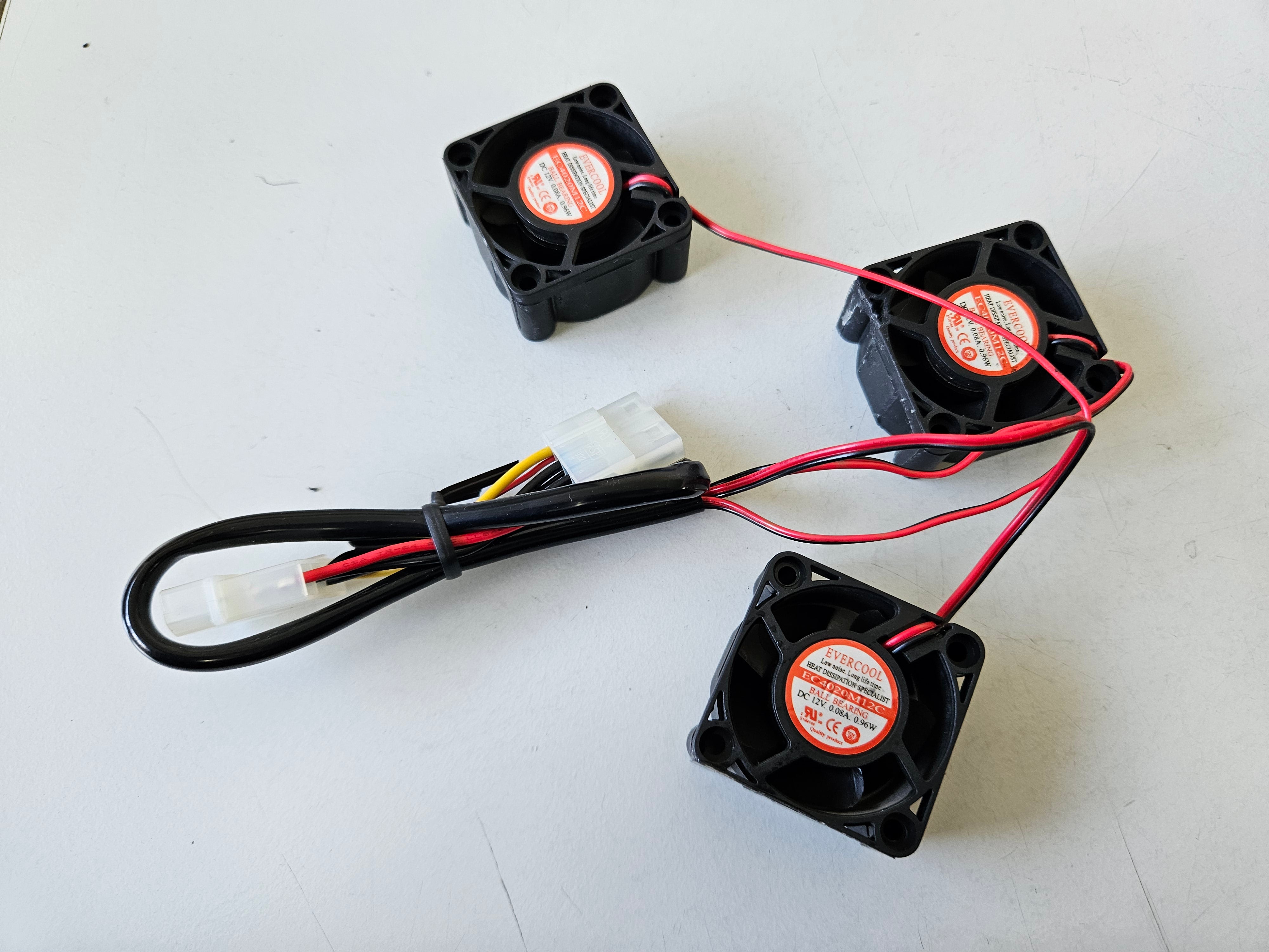 Evercool DC12V 0.08A 0.96W Ball Bearing Fans, 4Pin Molex 2wire ( EC4020M12C ) USED