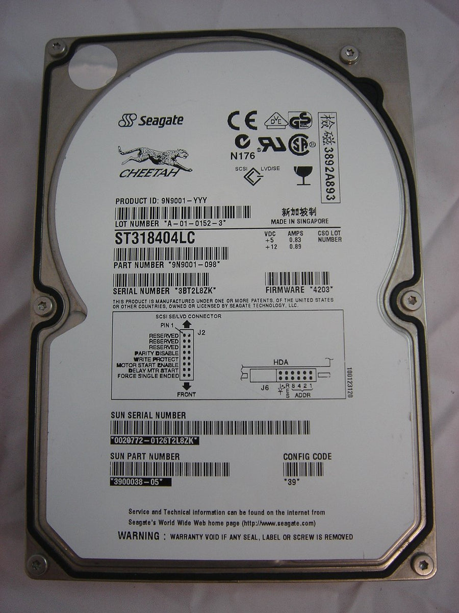PR04347_9N9001-098_Sun Seagate 18.4Gb SCSI 80pin 3.5in HDD - Image2