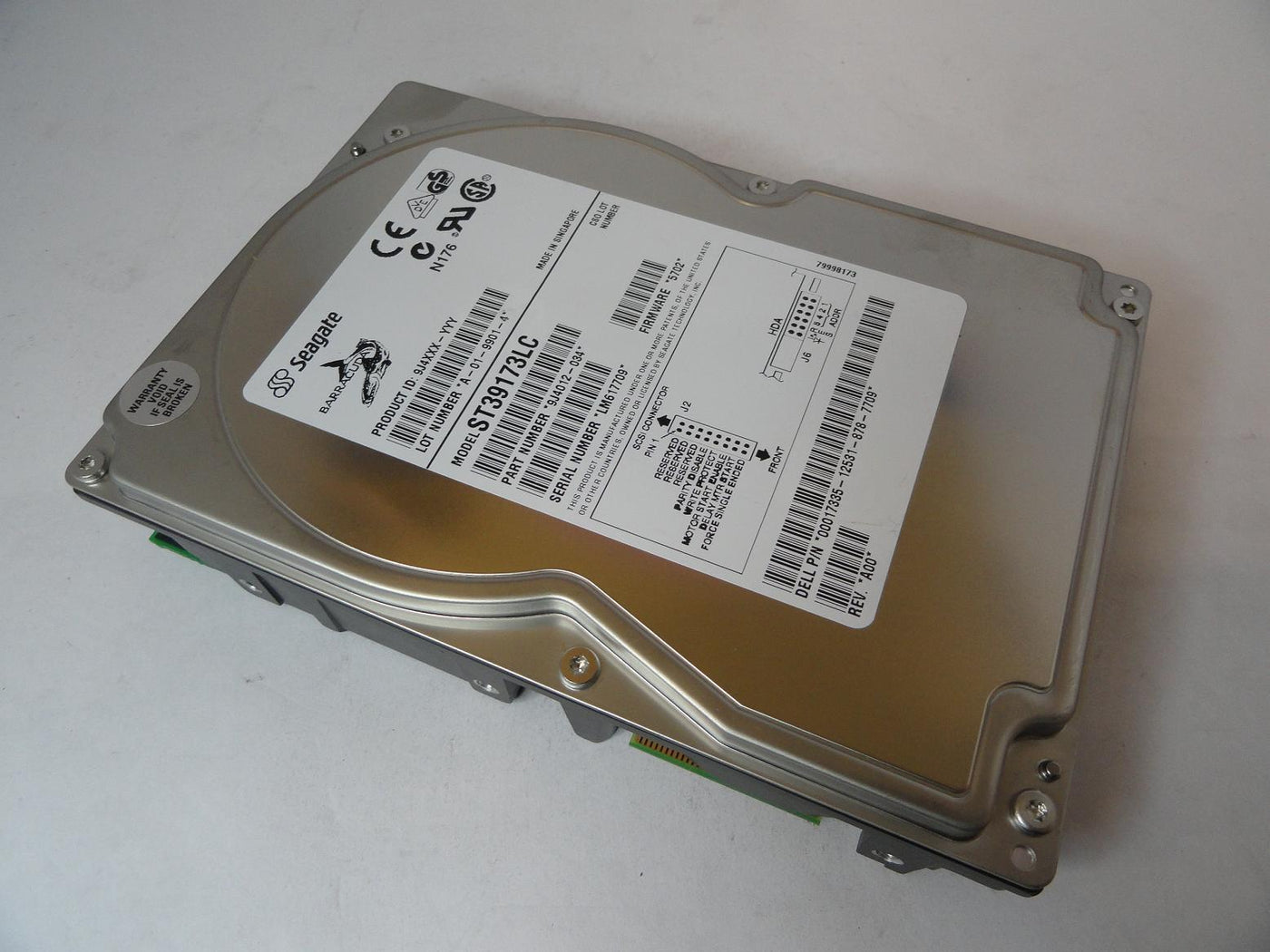 9J4012-034 - Seagate Dell 9.1GB SCSI 80 Pin 7200rpm 3.5in Barracuda HDD - Refurbished