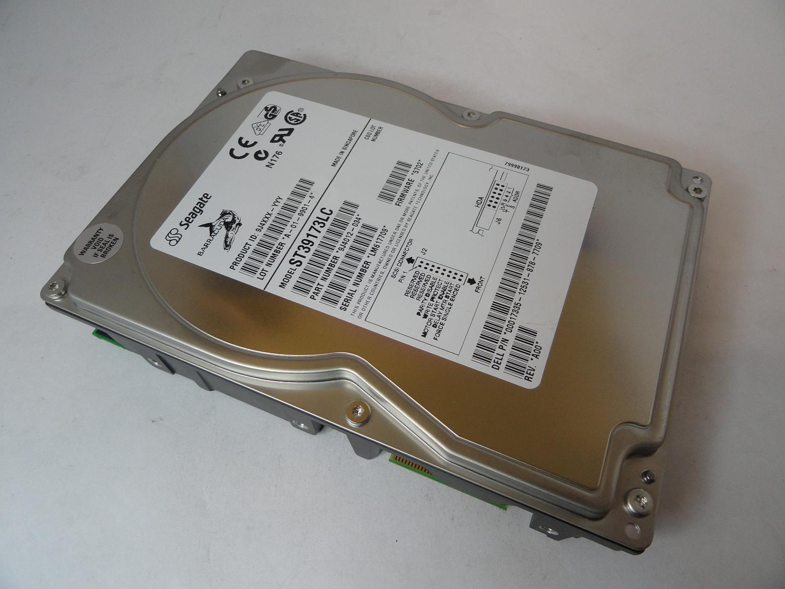 9J4012-034 - Seagate Dell 9.1GB SCSI 80 Pin 7200rpm 3.5in Barracuda HDD - Refurbished