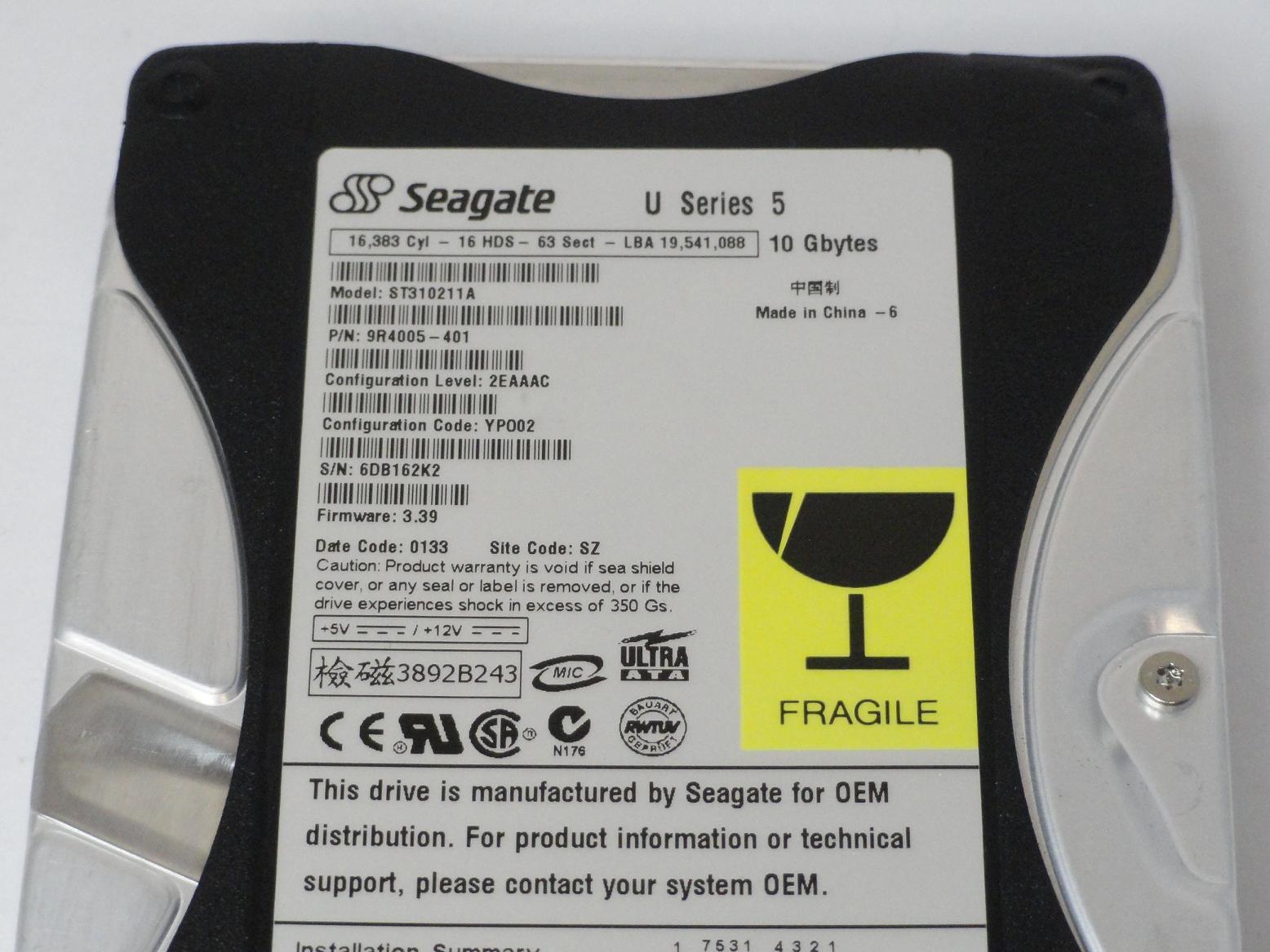 PR10972_9R4005-401_Seagate 10GB IDE 5400rpm 3.5in HDD - Image3