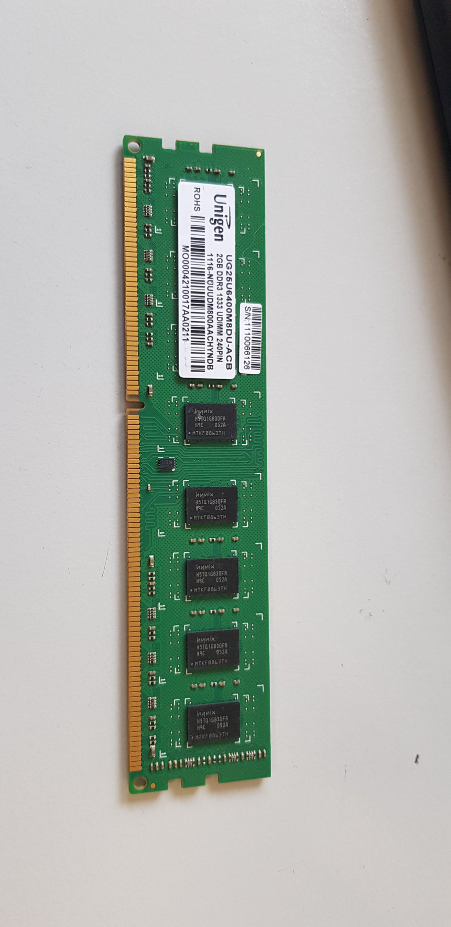 Unigen 2GB DDR3 1333MHz 240Pin UDIMM MEMORY MODULE (UG25U6400M8DU-ACB)