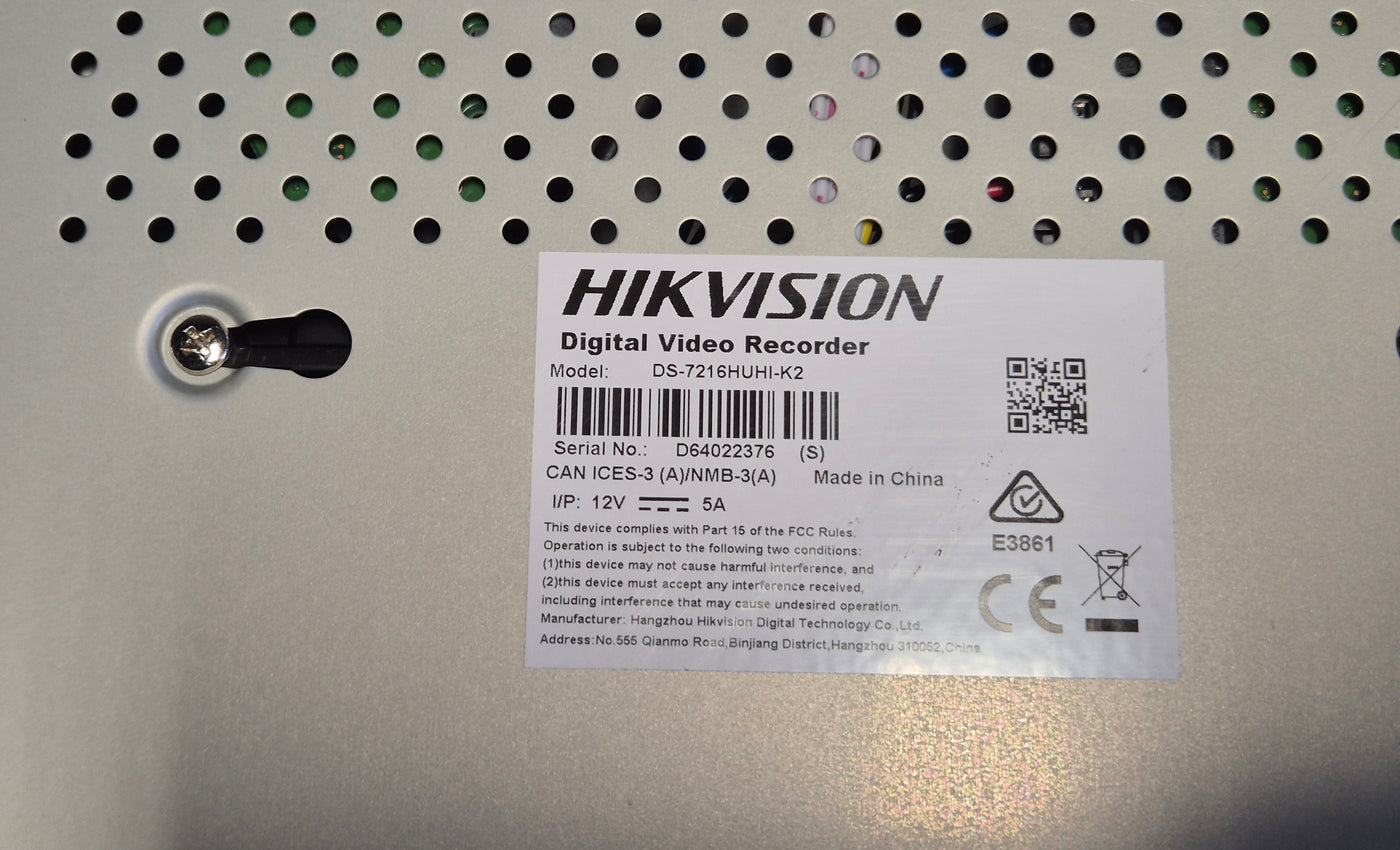 HIKVision 16 Channel Embedded Net DVR 2x6TB HDD  - passwords reset - NO PSU ( DS-7216HUHI-K2 ) USED