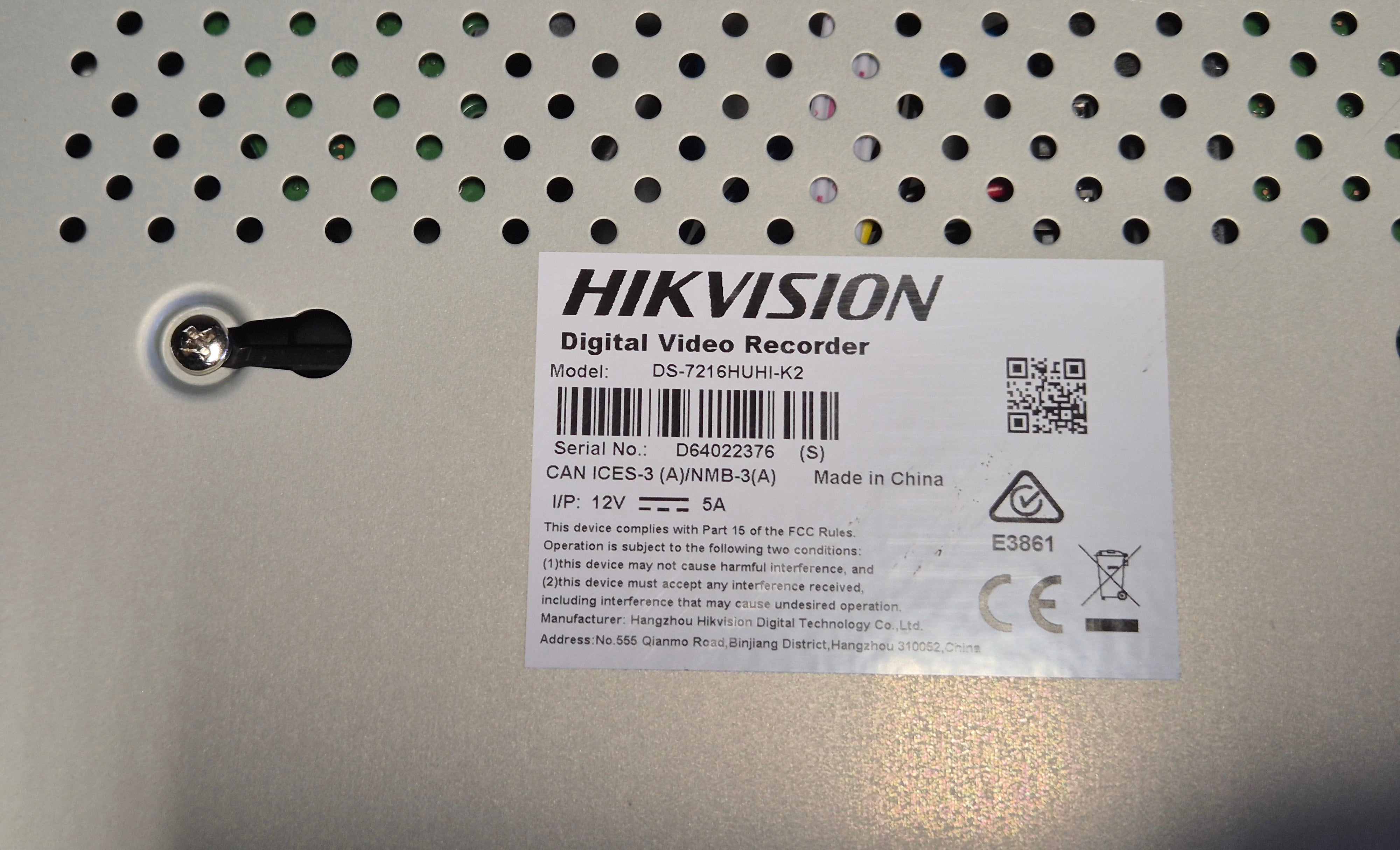 HIKVision 16 Channel Embedded Net DVR 2x6TB HDD  - passwords reset - NO PSU ( DS-7216HUHI-K2 ) USED