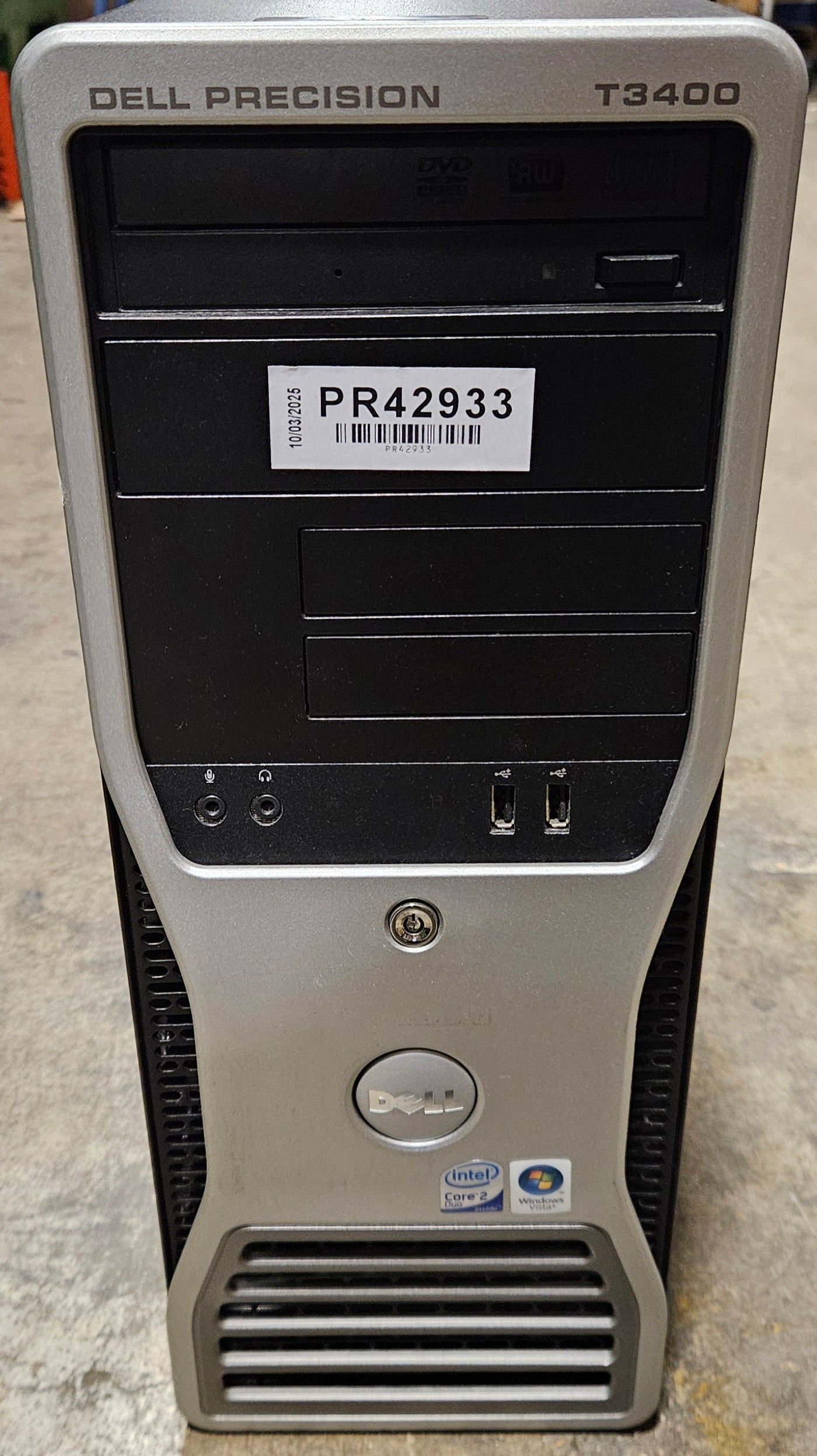 Dell Precision T3400 4GB RAM Core2Duo 3GHz NO HDD NO OS DVD Dual DVI Quadro graphics card WinVista Business COA present ( DCTA ) USED