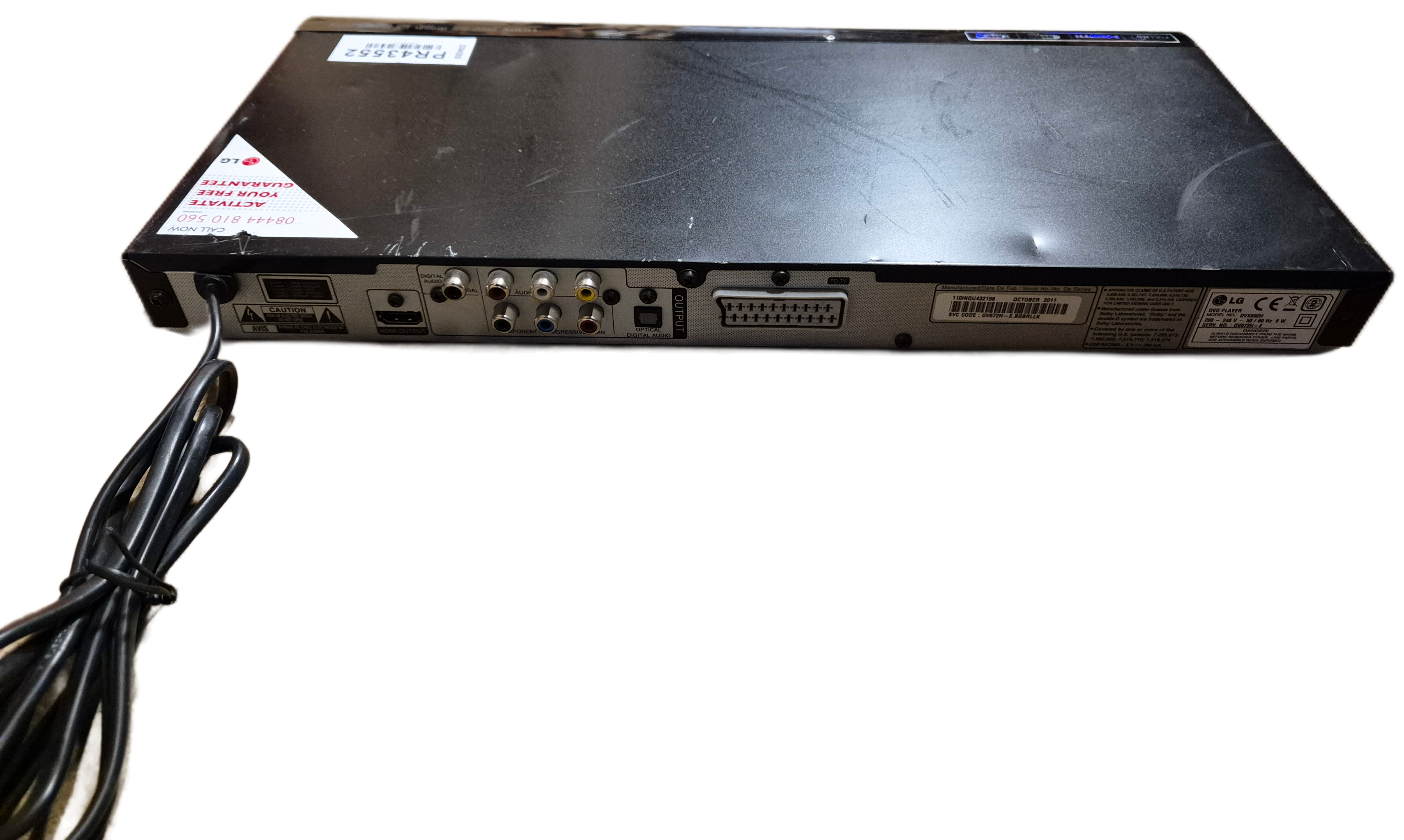LG Full HD HDMI DVD/CD Player ( DVX692H ) USED