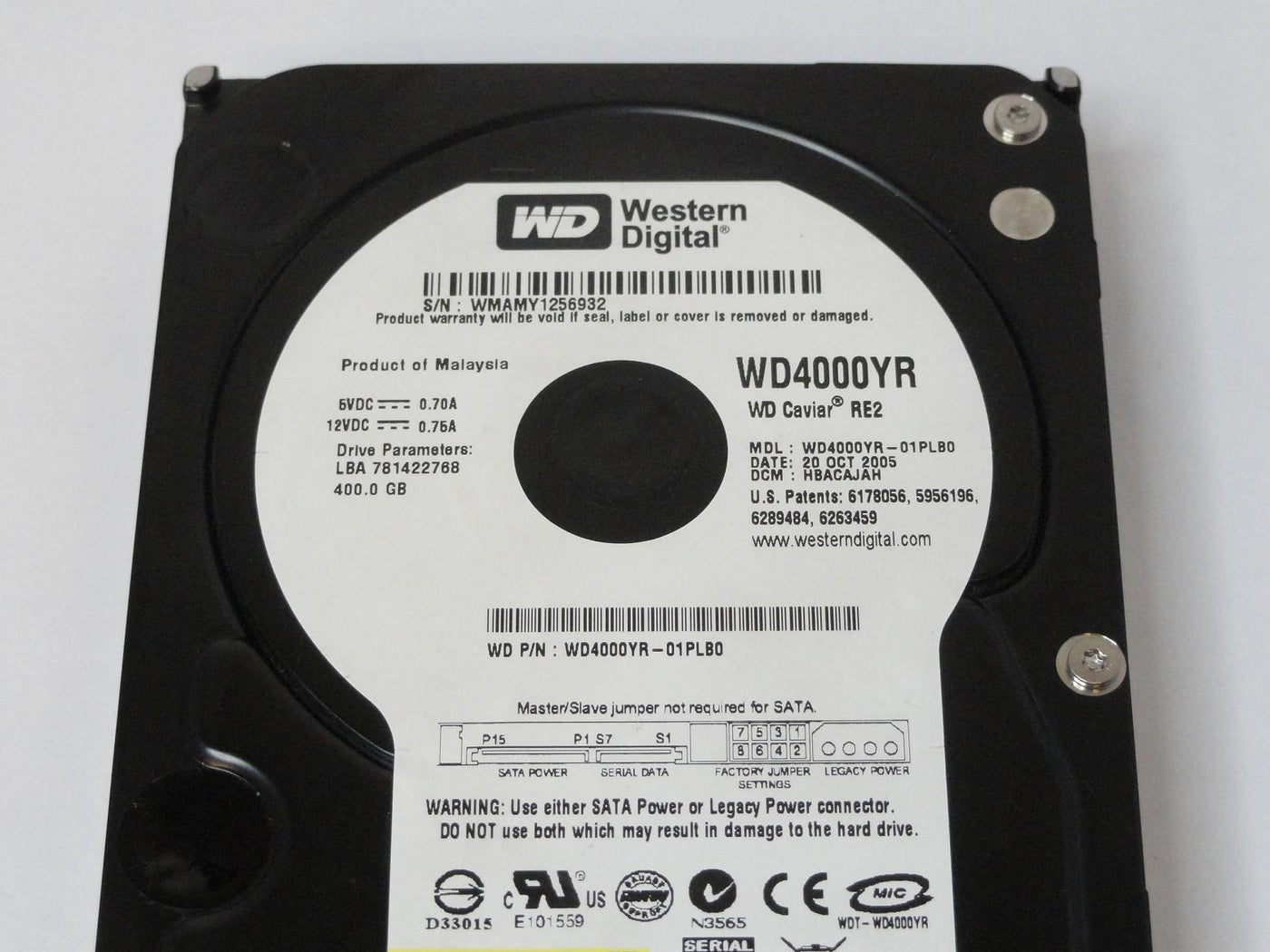 PR04730_WD4000YR-01PLB0_Western Digital 3.5" HDD 400GB SATA - Image2
