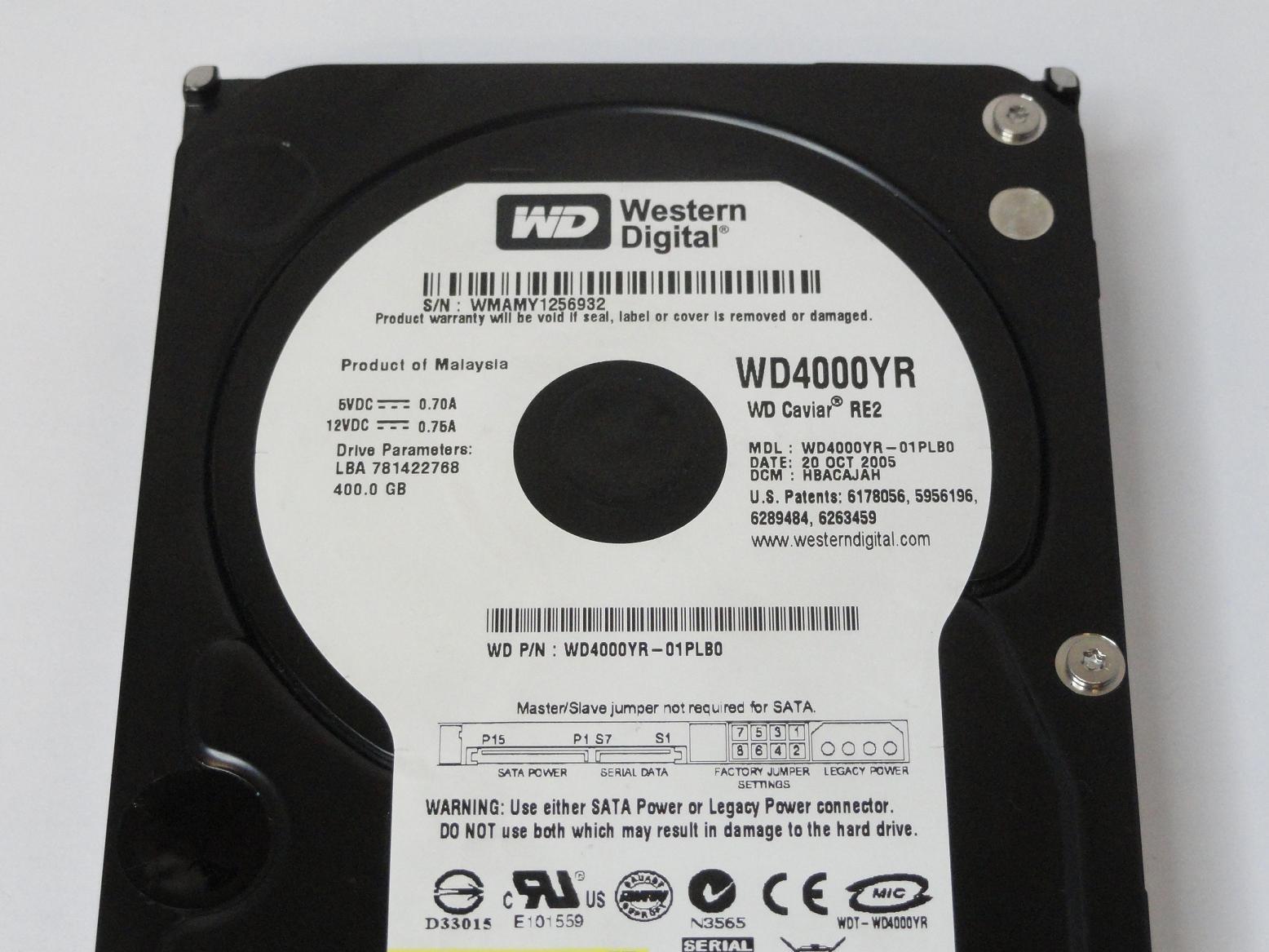 PR04730_WD4000YR-01PLB0_Western Digital 3.5" HDD 400GB SATA - Image2