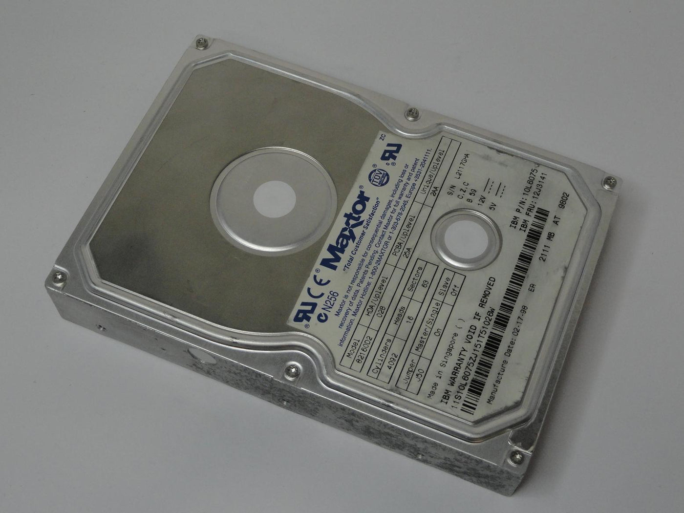 82160D2 - Maxtor IBM 2.1GB IDE 5200rpm 3.5in HDD - Refurbished