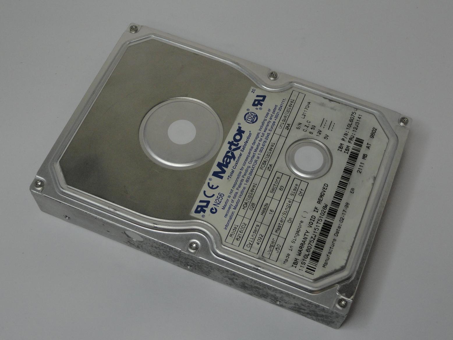 82160D2 - Maxtor IBM 2.1GB IDE 5200rpm 3.5in HDD - Refurbished