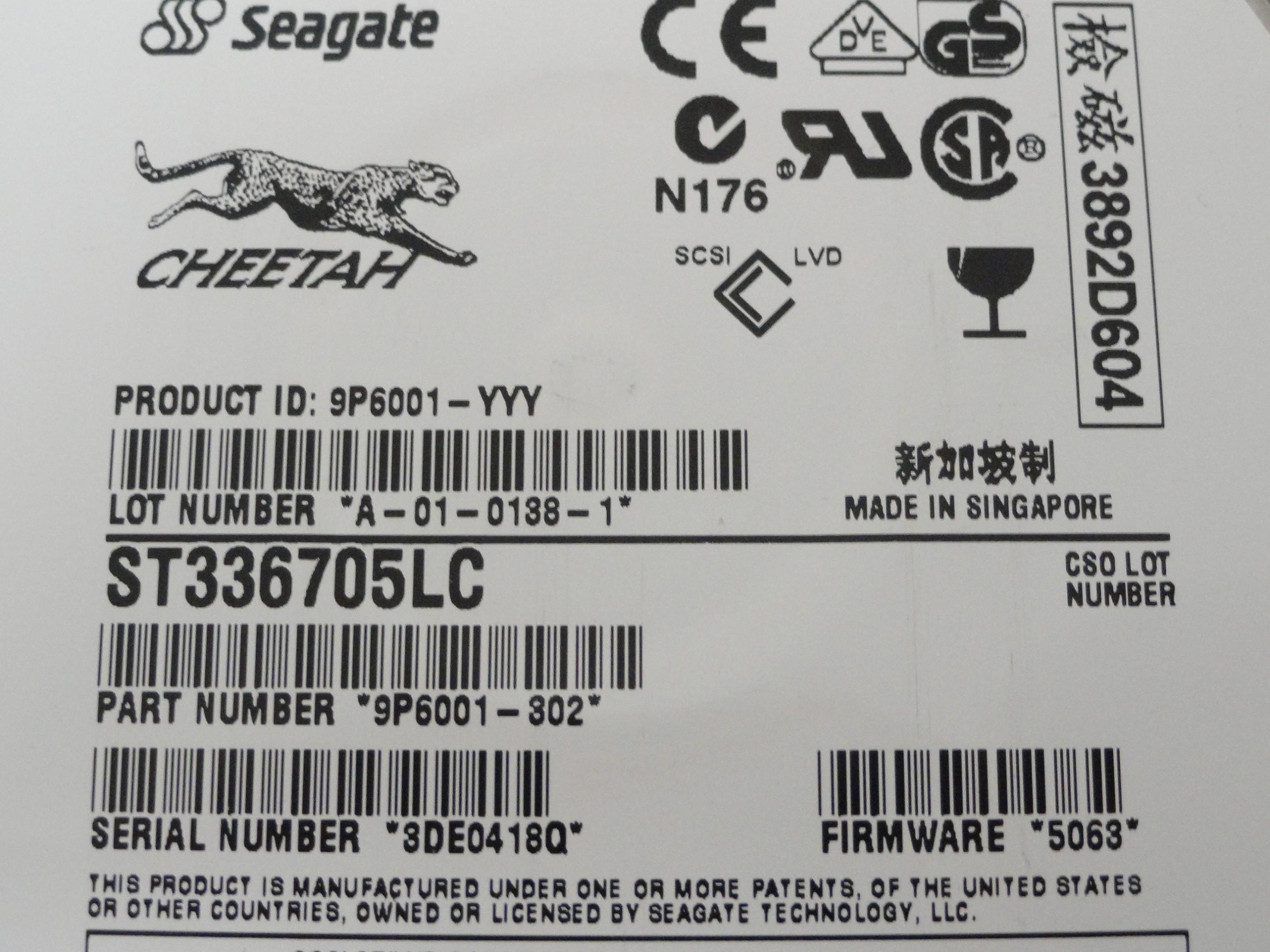 PR22777_9P6001-302_Seagate 36Gb SCSI 80 Pin 10Krpm 3.5in HDD - Image2
