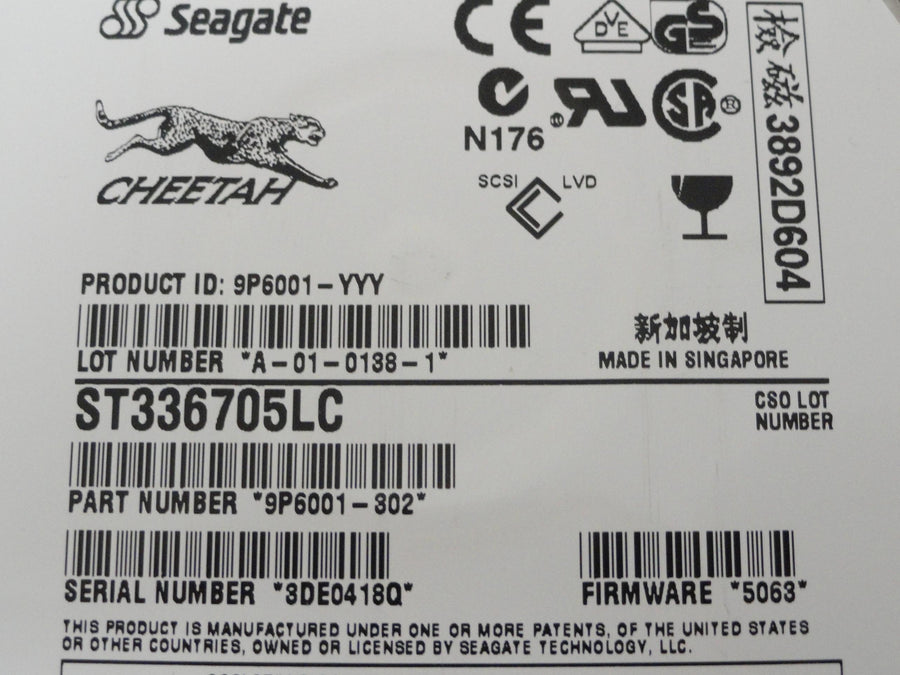 PR22777_9P6001-302_Seagate 36Gb SCSI 80 Pin 10Krpm 3.5in HDD - Image2