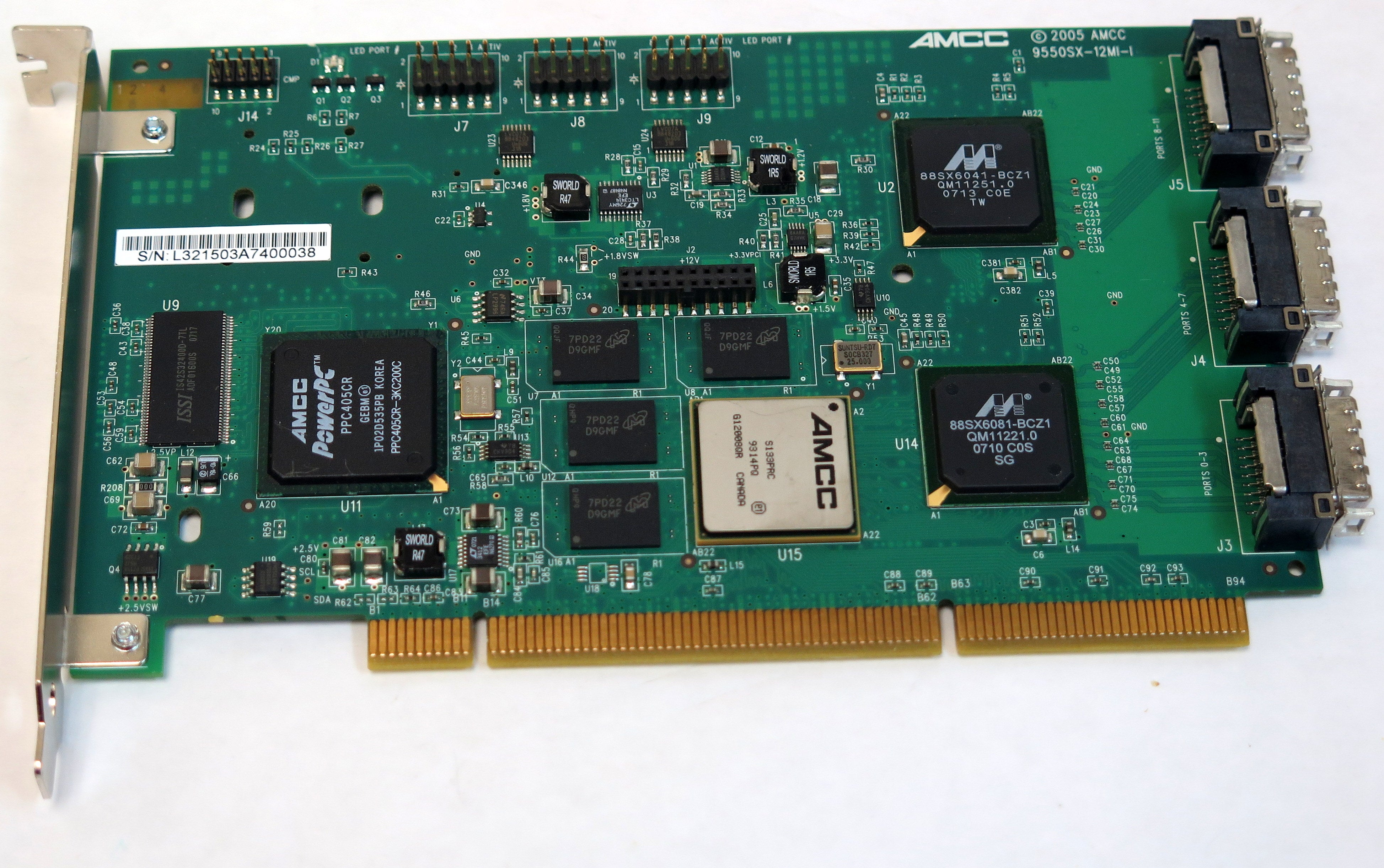 3ware 12-Port Multi Lane SATA II Raid Controller ( 9550SX-12MI 500-0205-00 ) REF