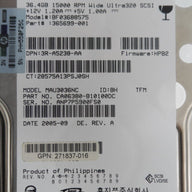 HP Fujitsu 36.4GB SCSI 80 Pin 15Krpm 3.5in HDD ( CA06380-B10100DC MAU3036NC 365699-001 BF03688575 271837-016 3R-A5238-AA 289241-001 ) REF