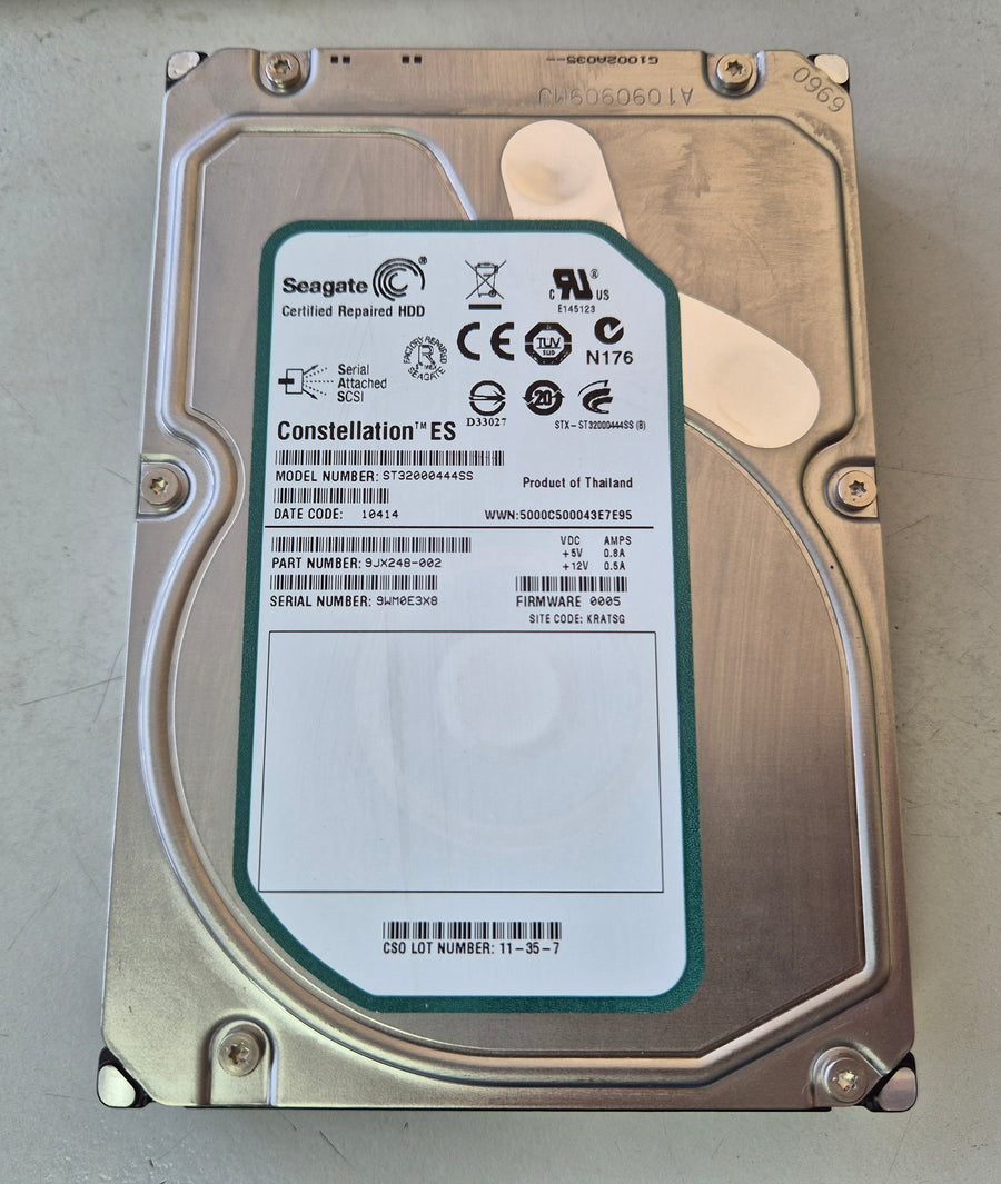 Seagate 2TB SAS 7200rpm 3.5in Certified Repair HDD ( 9JX248-002 ST32000444SS ) REF