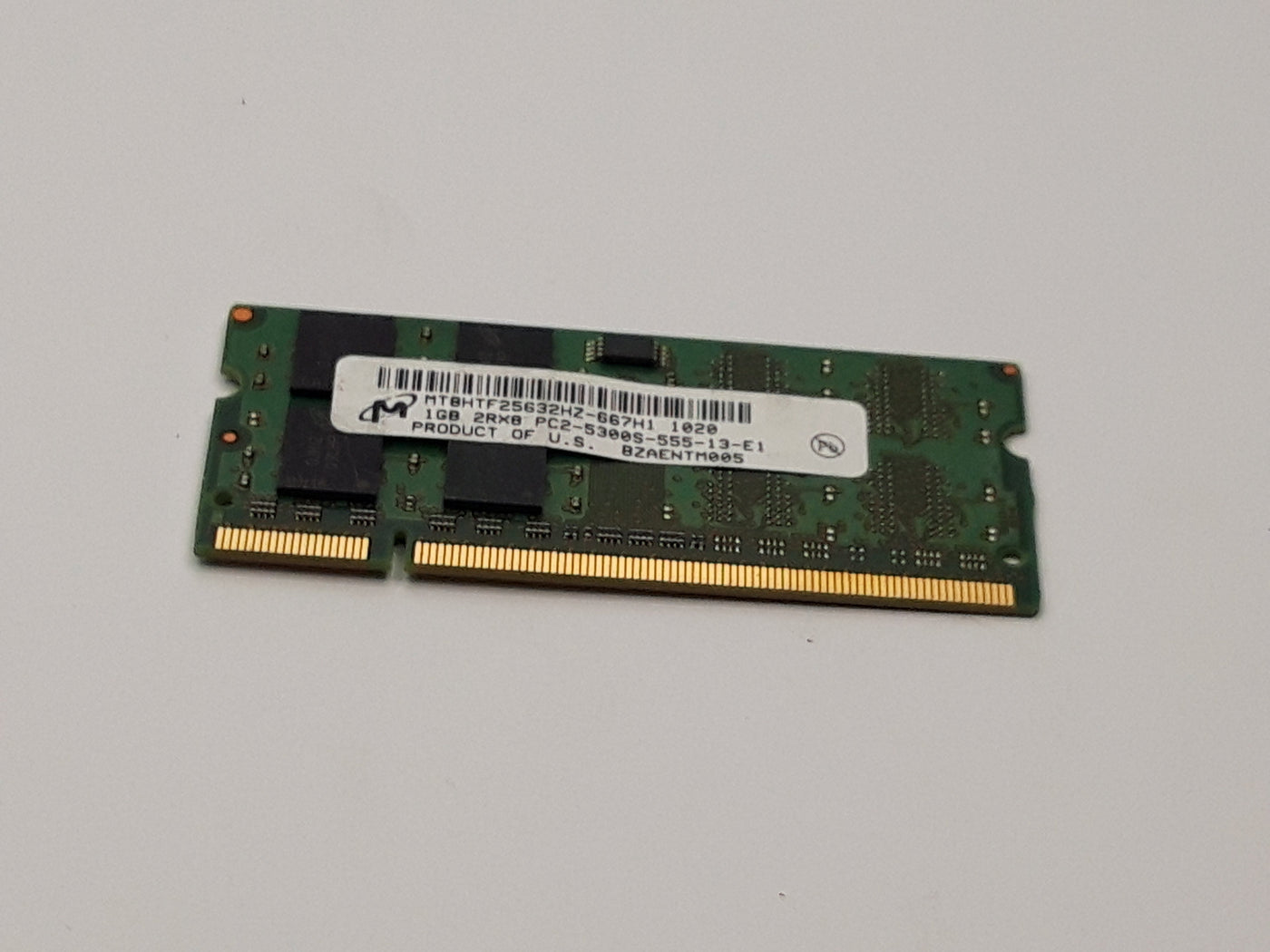 Micron 1GB 2Rx8 PC2-5300s SODIMM (MT8TF25632HZ-667H1 Ref )