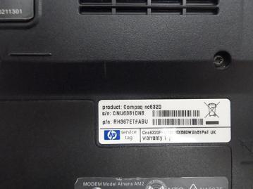 nc6320 - HP nc6320 512Mb 1.6 Ghz 60Gb HDD Laptop - Dark Gray - With PSU - HDD 60gb Recovery Partition - Scratched Screen Grade C Laptop - Name Stamped On Lid - USED
