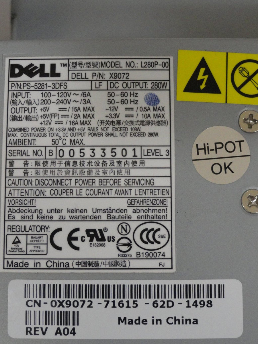 PR12161_X9072_Dell 280W Power Supply - Image2