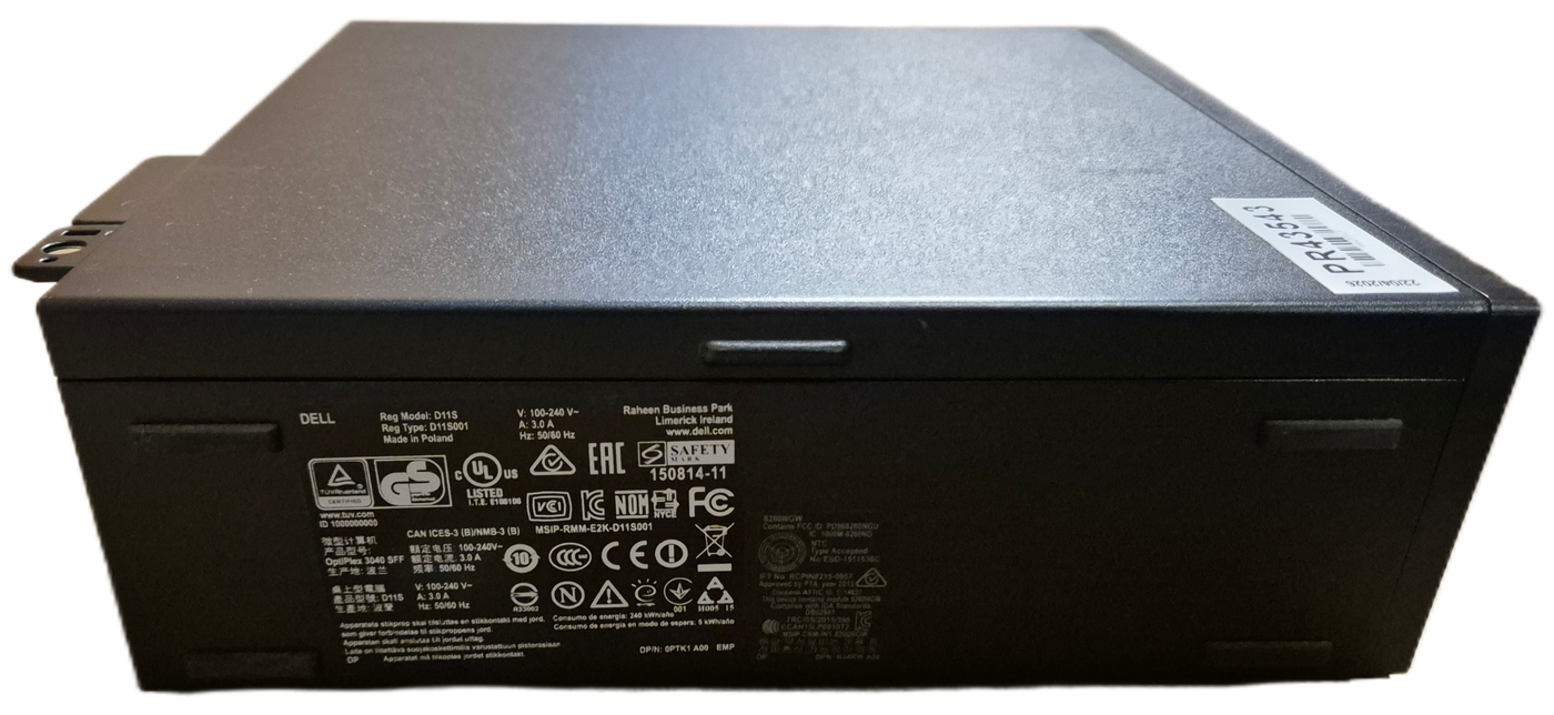 Dell Optiplex 3040 SFF 500GB HDD 4GB RAM i3-6100 3.7GHz DVD Win10 w/ wifi card NO AERIALS ( D11S001 ) USED
