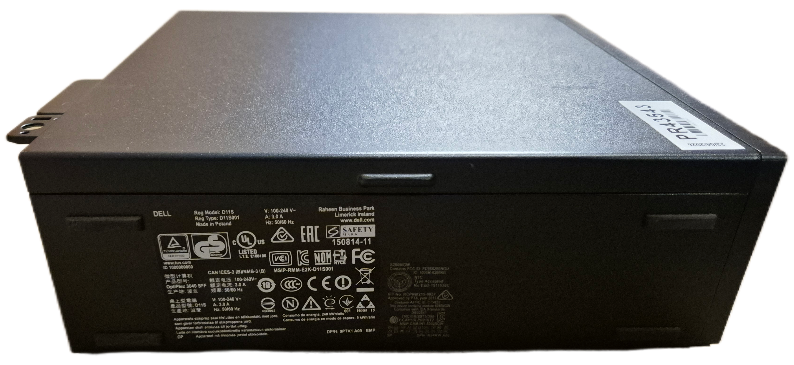 Dell Optiplex 3040 SFF 500GB HDD 4GB RAM i3-6100 3.7GHz DVD Win10 w/ wifi card NO AERIALS ( D11S001 ) USED
