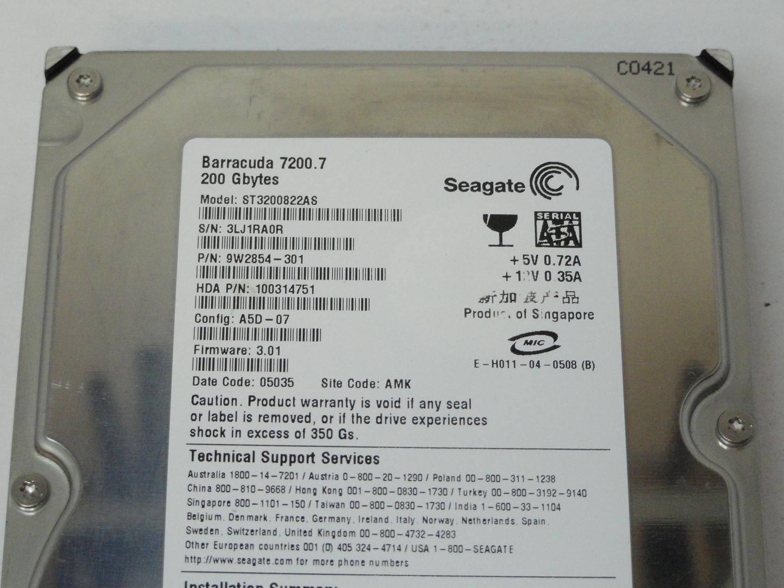 PR24815_9W2854-301_Seagate 200GB SATA 7200rpm 3.5in HDD - Image3