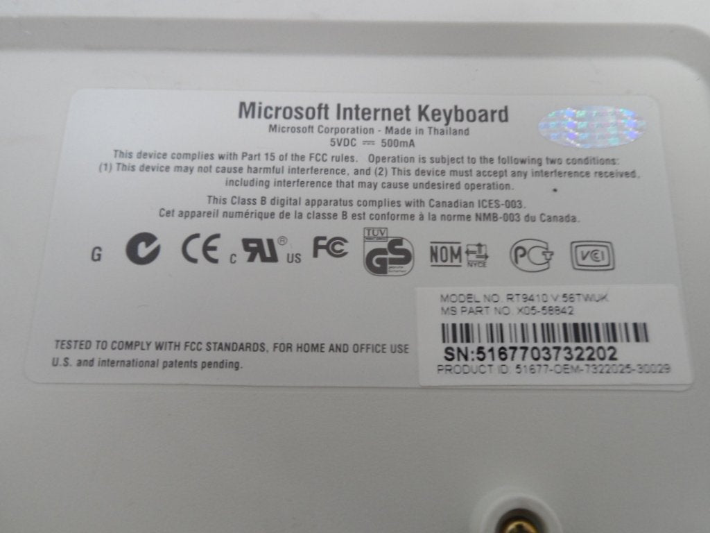 PR16305_X05-58842_Microsoft QWERTY Internet PS/2 Keyboard - Image2