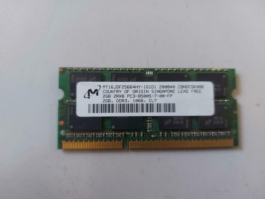 Micron 2GB DDR3-1066 SODIMM PC3-8500 NON-ECC Memory Module MT16JSF25664HY-1G1D1