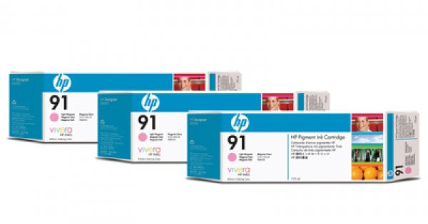 HP Original 91 Light Magenta Ink Cartridge 3-pack ( C9487A ) NEW OLD STOCK FINAL SALE