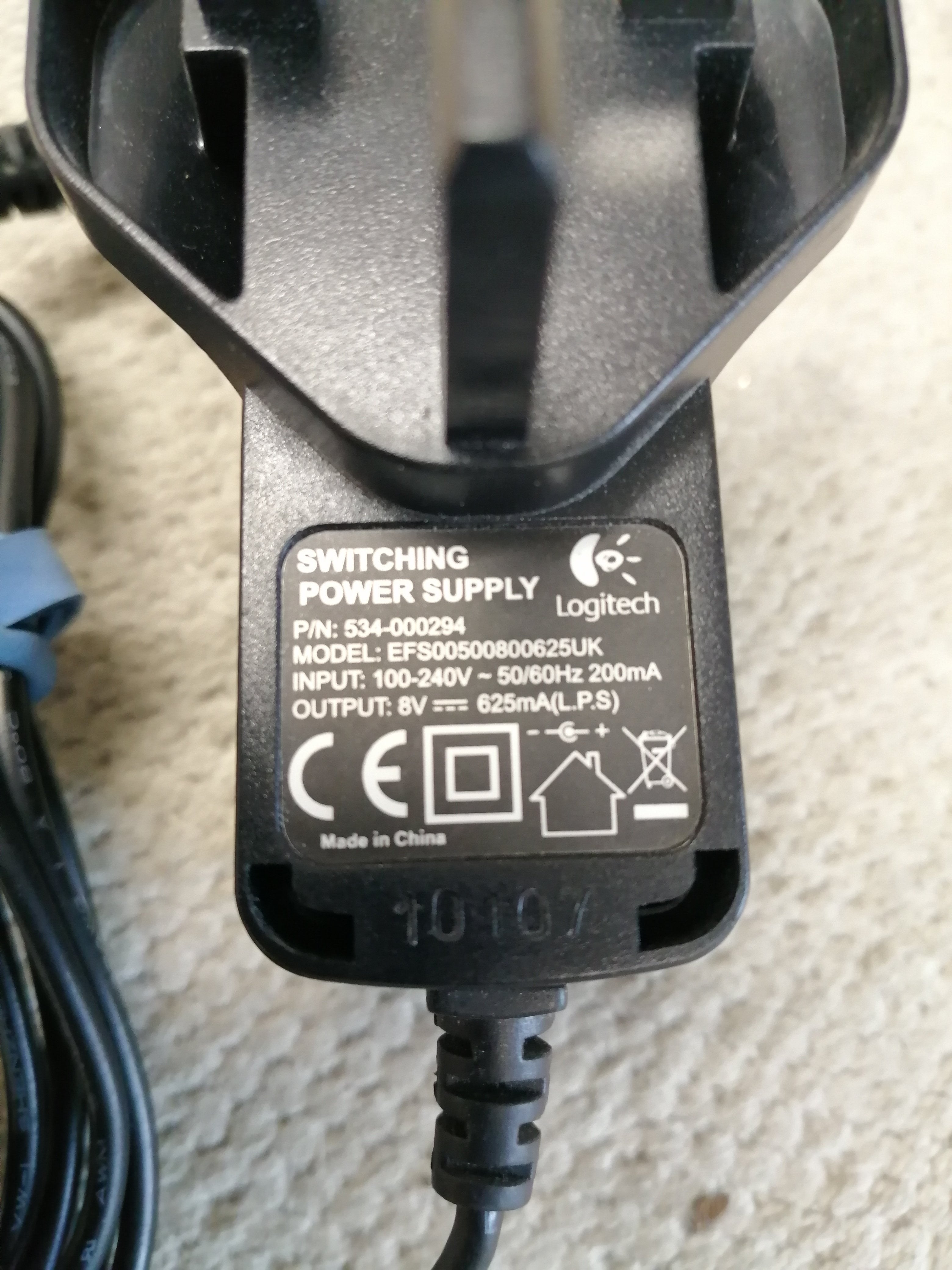 Logitech Switching Power Supply EFS00500800625UK  ( 534-000294 USED )