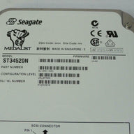 Seagate 4.5GB SCSI 50 Pin 7200rpm 3.5in HDD ( 9L1001-031 ST34520N ) REF