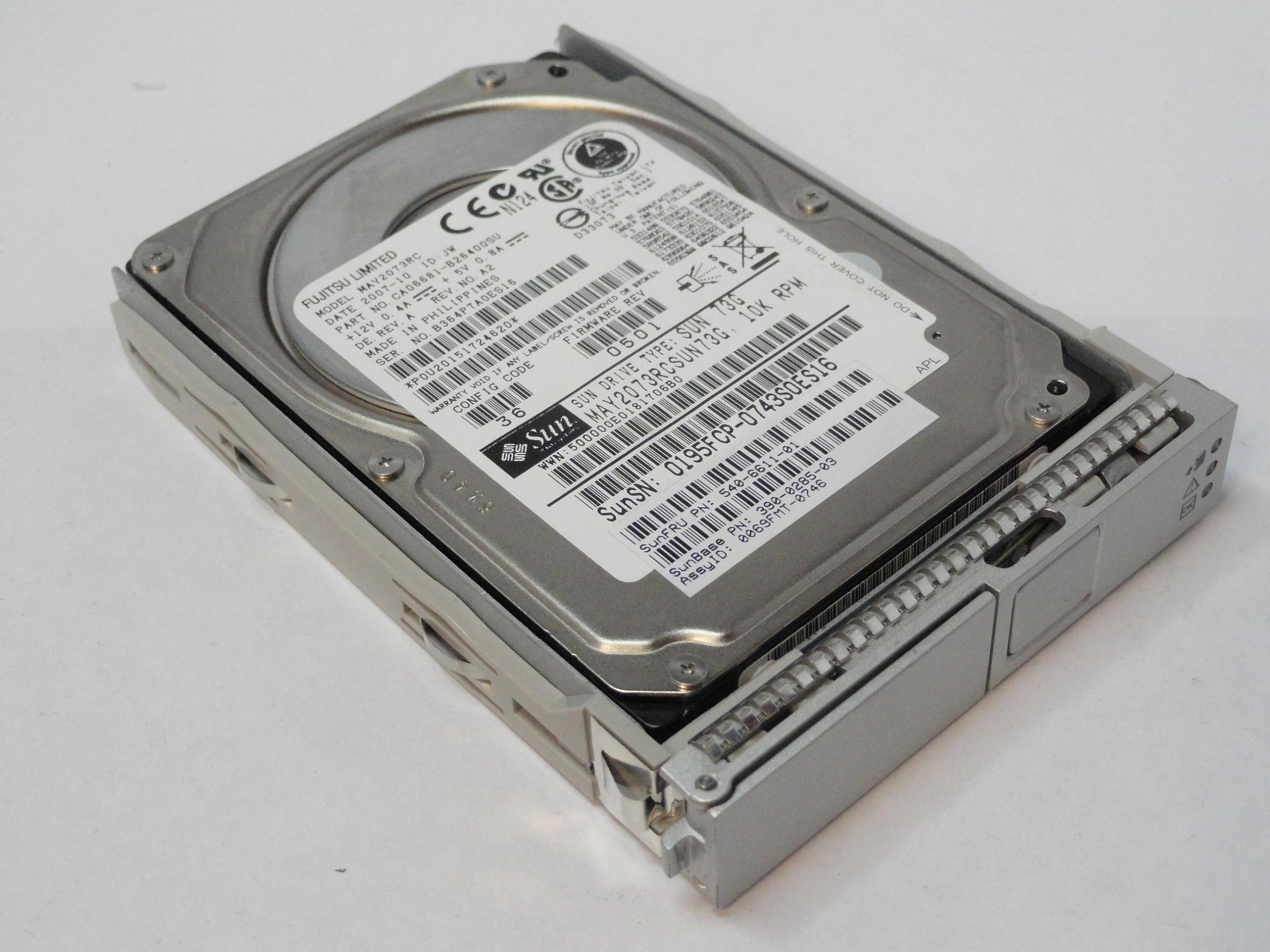 PR19258_CA06681-B26400SU_Fujitsu Sun 73GB SAS 10Krpm 2.5in HDD - Image3