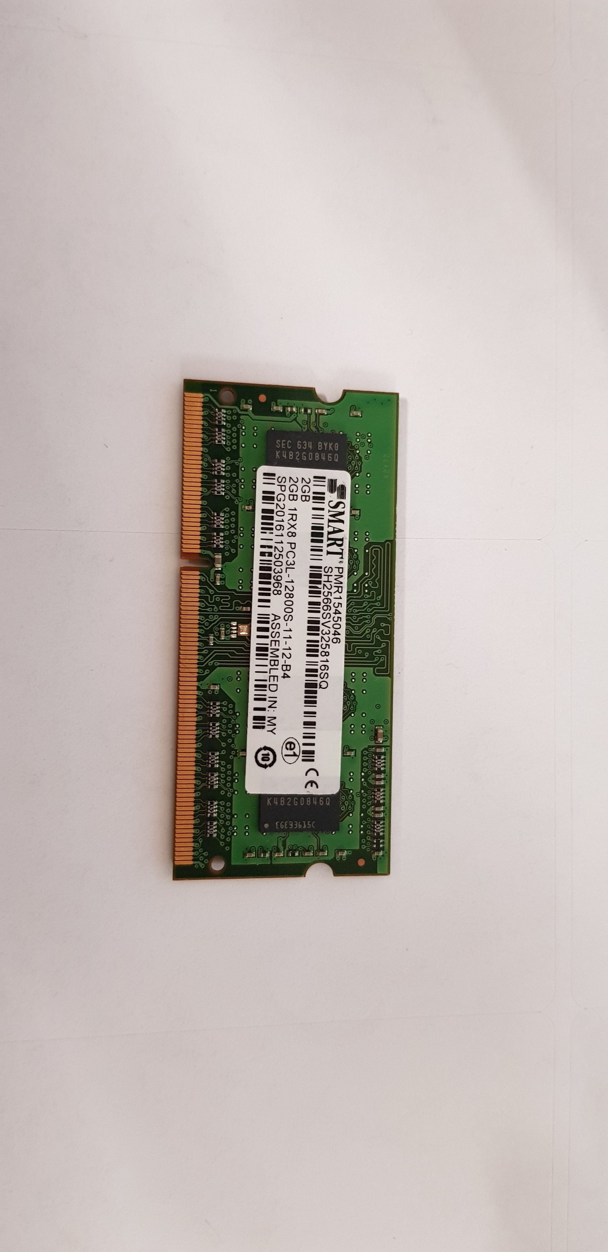 SMART 2GB PC3L 12800S 1Rx8 SODIMM MEMORY MODULE (SH2566SV325816SQ)