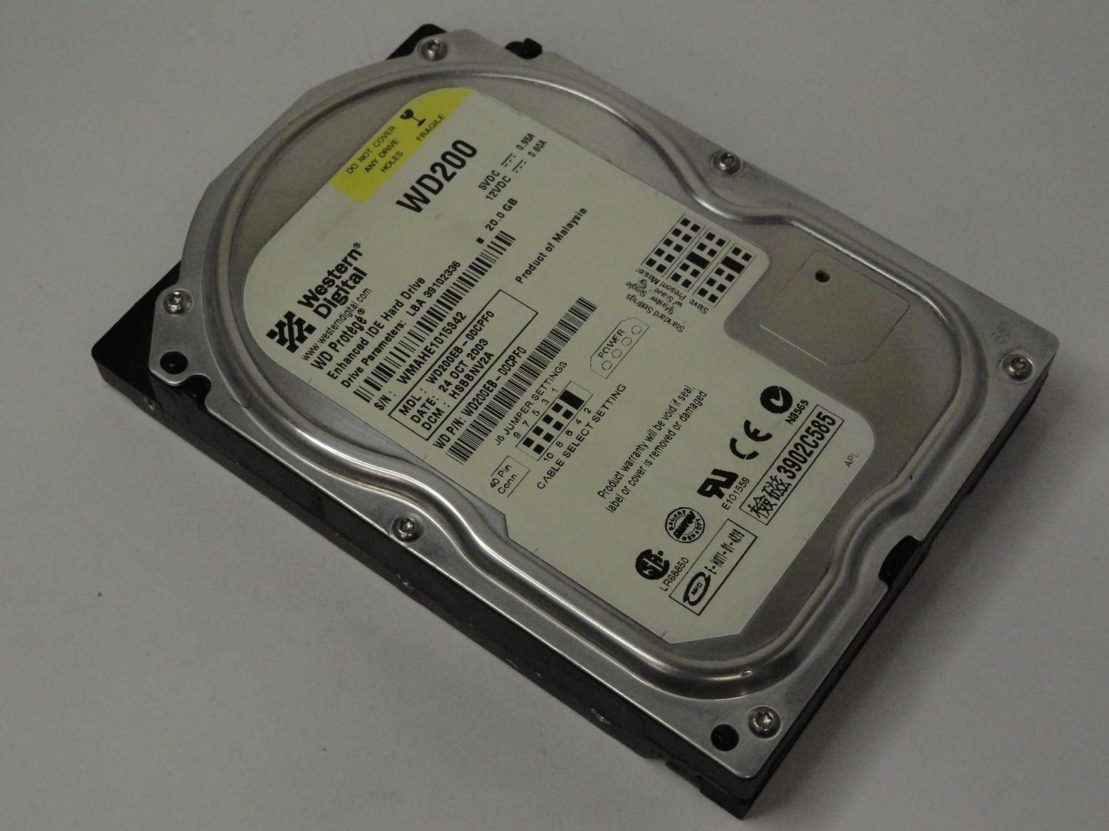 WD200EB-00CPF0 - Western Digital 20GB IDE 5400rpm 3.5in Protege HDD - Refurbished
