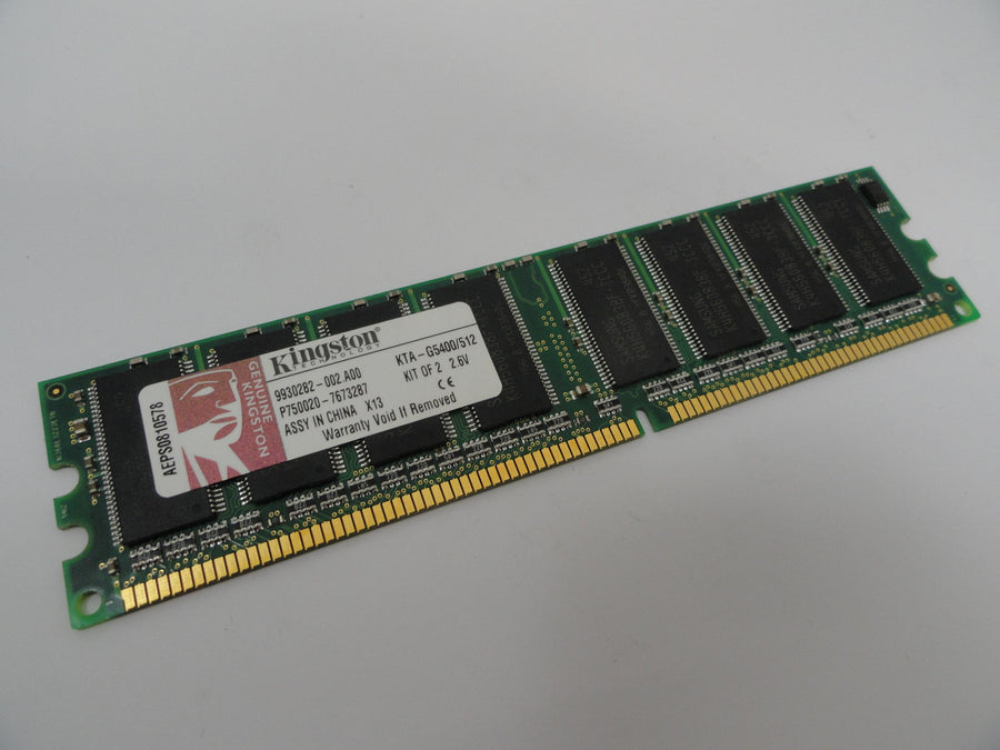 Kingston 512MB KIT (2x256MB) PC3200 CL3 DDR DIMM ( KTA-G5400/512 9930282-002.A00 ) REF