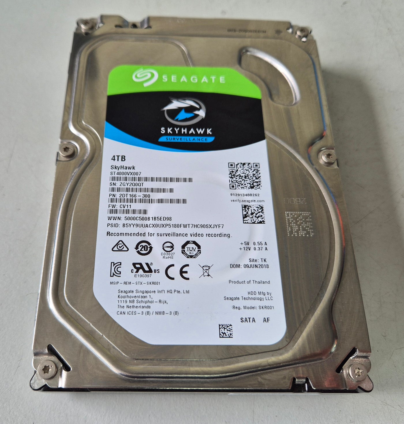 Seagate SkyHawk Surveillance 4TB SATA 5.9K 3.5in HDD ( 2DT166-300 ST4000VX007 ) REF