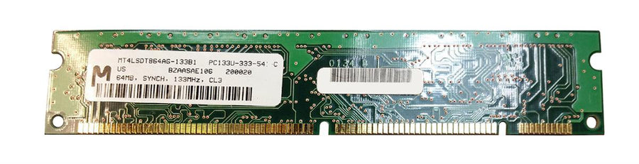 Micron 64MB PC133 133MHz non-ECC Unbuffered CL3 168-Pin DIMM ( MT4LSDT864AG-133B1 ) REF