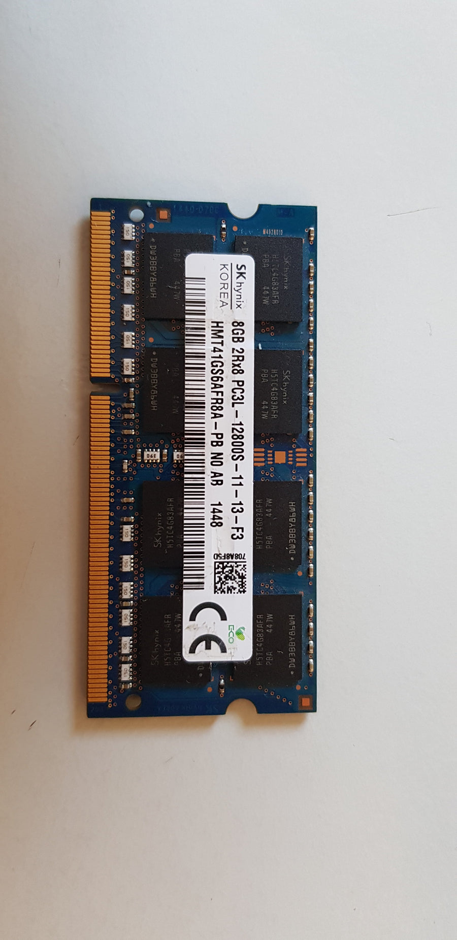 Hynix 8GB PC3-12800 DDR3-1600MHz non-ECC Unbuffered CL11 204-Pin SoDimm ( HMT41GS6AFR8A-PB ) REF