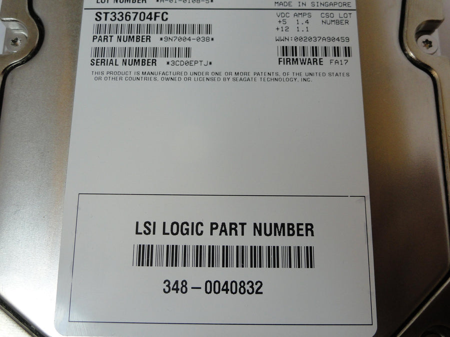 PR24475_9N7004-038_Seagate LSI 36GB Fibre Channel 10Krpm 3.5in HDD - Image2