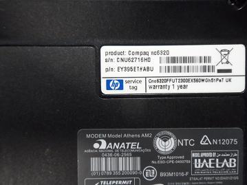 PR20115_nc6320_HP nc6320 1.6Ghz No HDD Lined Screen Laptop - Image2