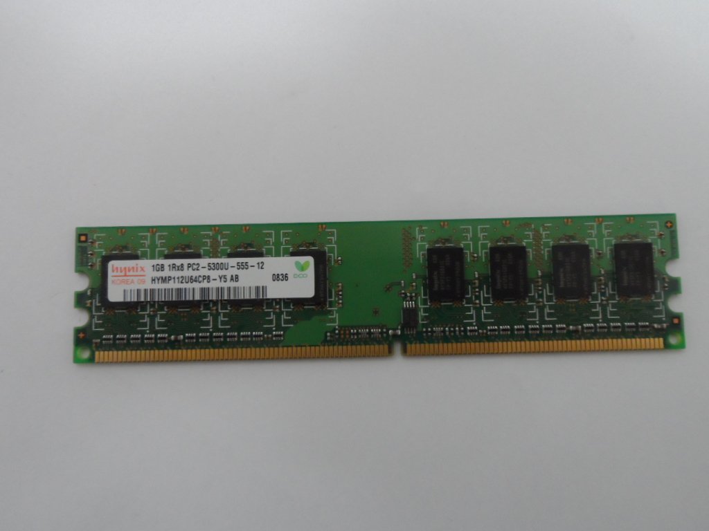 Hynix 1GB PC2-5300 DDR2-667MHz CL5 240-Pin DIMM ( HYMP112U64CP8-Y5 ) REF