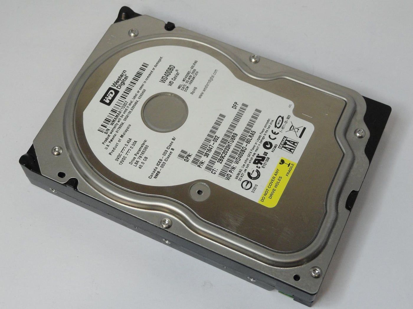 PR03593_WD400BD-60LRA5_Compaq/WD 40GB 7200rpm  SATA 3.5'' HDD - Image3